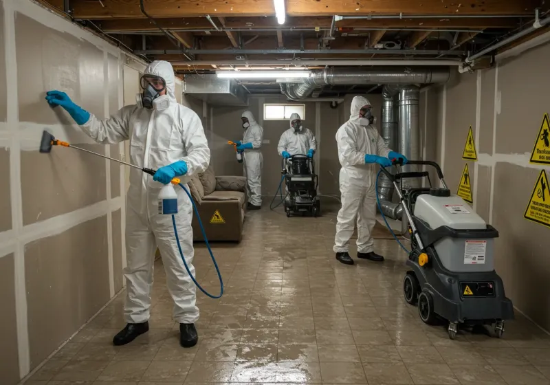 Basement Moisture Removal and Structural Drying process in Isla Vista, CA